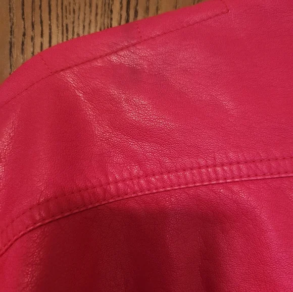 Black Rivet ☃️Pink Faux Leather Jacket 3x - Picture 9 of 10